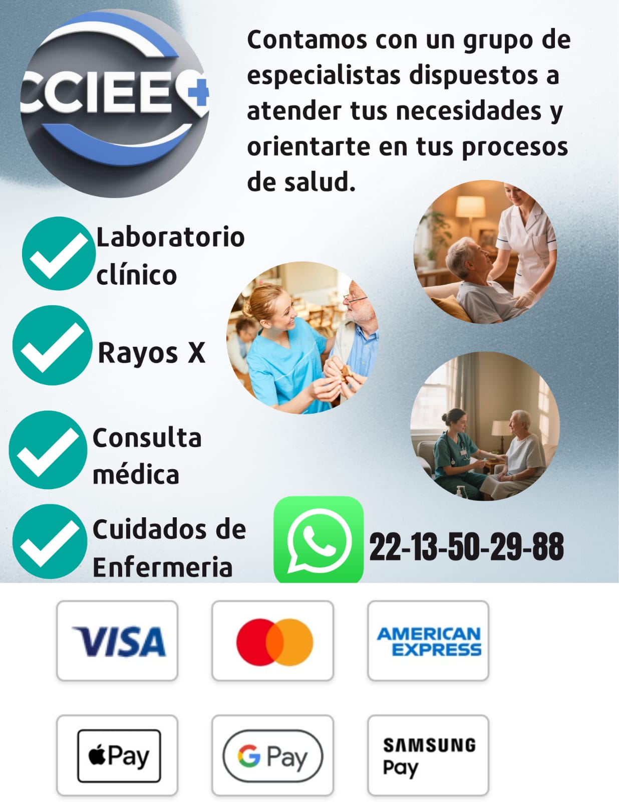 Servicios y métodos de pago (CCIEE)